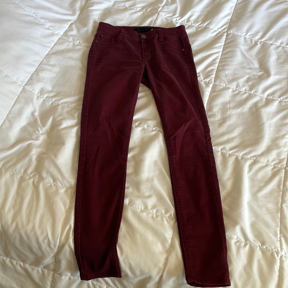 Maroon skinny jeans